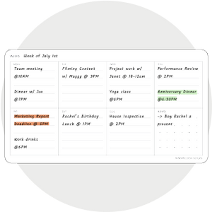 Weekly Planning Cards