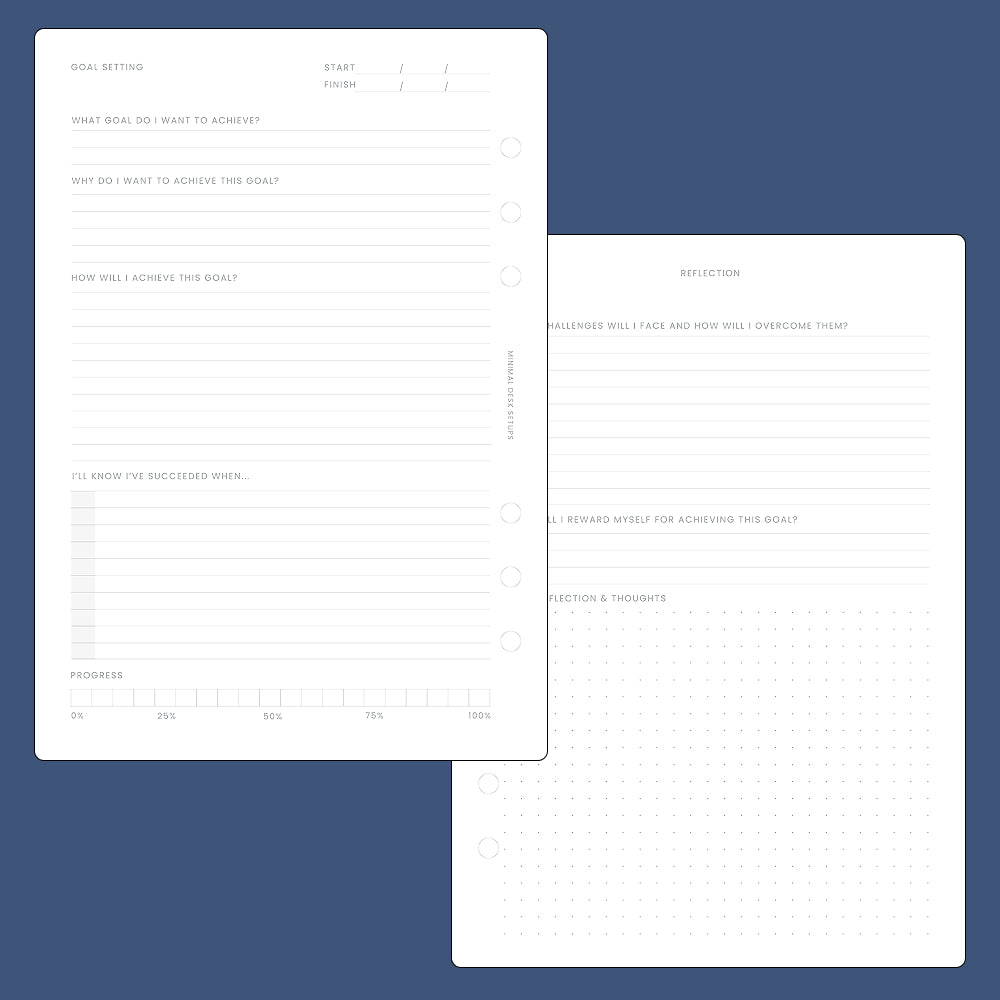 A5 Planner Inserts - Goal Setting (60 Pages)