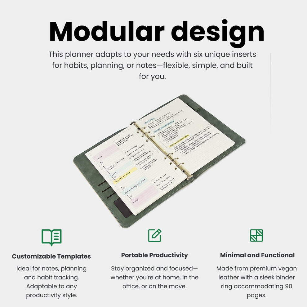 Modular Planner System — Undated A5 Planner | Minimal Desk Setups